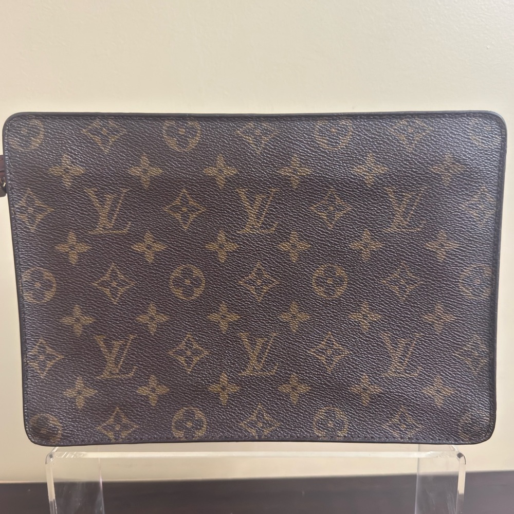Louis Vuitton Monogram Pochette Homme Clutch Bag Authentic - Picture 3 of 10